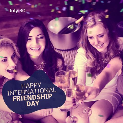 Joyful Friendship Celebration with Friends Toasting Wine