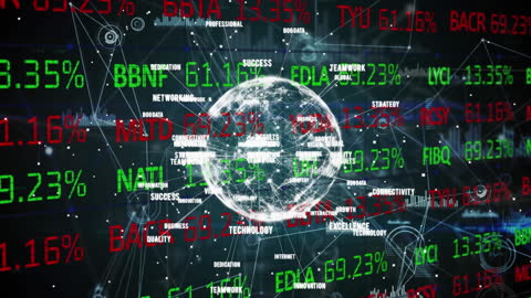 Animated Globe with Financial Data Network