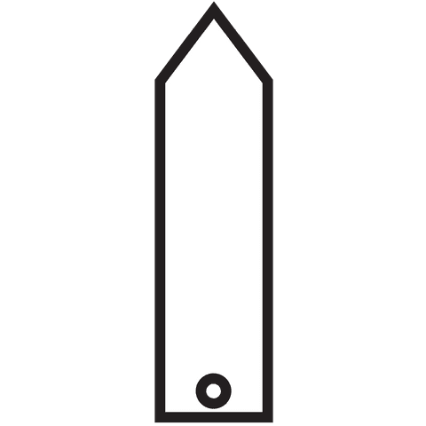 Transparent up arrow white label on blank background
