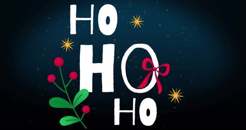 Ho Ho Ho Christmas Text Sparkling Background - Download Free Stock Images Pikwizard.com