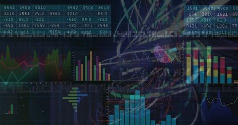 Streaming Futuristic Data Dashboard Showing Live Analytics with Neon Network Strands