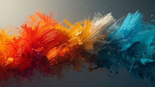 Vibrant abstract paint swirl on digital canvas