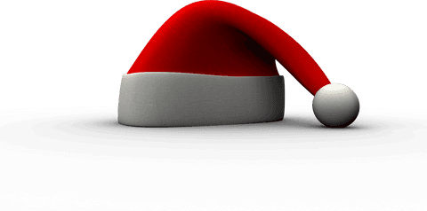 Classic Transparent Santa Hat Isolated Winter Festive Icon