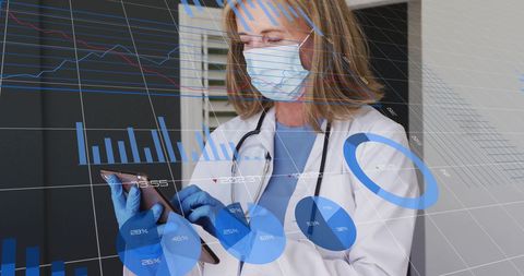 Healthcare Data Analysis with Doctor Using Tablet and Mask