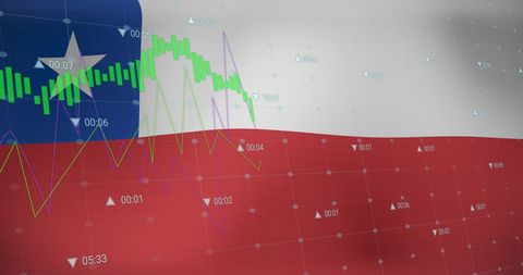 Financial Data Analysis Over Chilean Flag Background