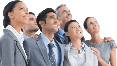 Diverse Transparent Business Team Looking Upward with Hope - Download Free Stock Videos Pikwizard.com