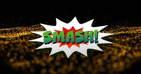 Dynamic pop art style smash text on vibrant background