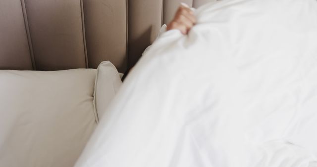 Person Hiding Under White Blanket in Cozy Bedroom - Download Free Stock Images Pikwizard.com