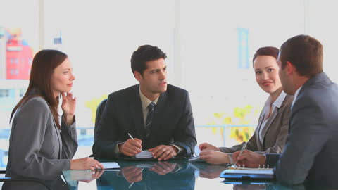 Team in Professional Meeting Discussing Plans