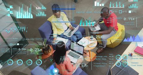 Collaborative Team Analyzing Financial Data with Augmented Reality Displays