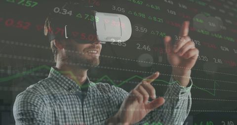 Businessman Engaging with Virtual Reality Financial Data Overlay - Download Free Stock Images Pikwizard.com