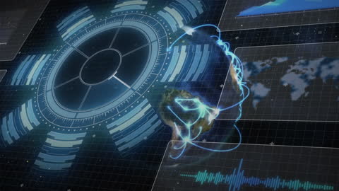 Futuristic Animation of Digital Data Processing
