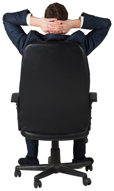 Transparent businessman sitting on swivel chair from the back - Download Free Stock Videos Pikwizard.com