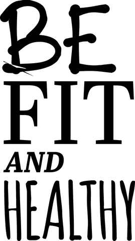 Be fit and healthy motivational text on transparent background