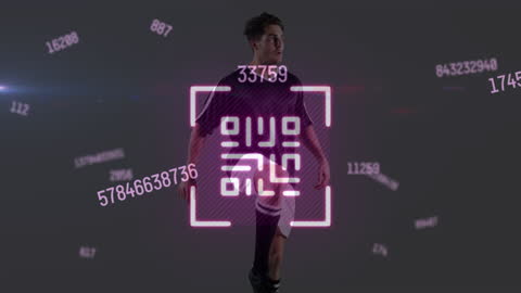 Integration of Technology and Sports with Neon QR Code Overlay
