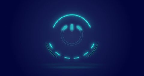 Futuristic Glowing Power Button Over Dark Background - Download Free Stock Images Pikwizard.com