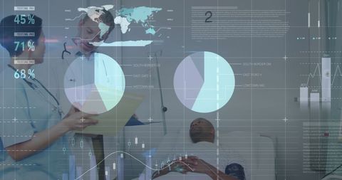 Healthcare Professionals Analyzing Global Medical Data