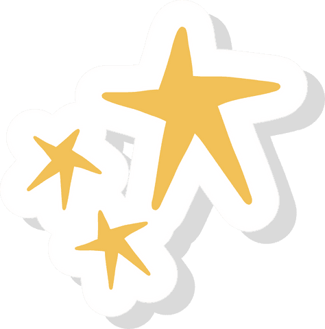 Golden stars with transparent background for glamorous celebrations