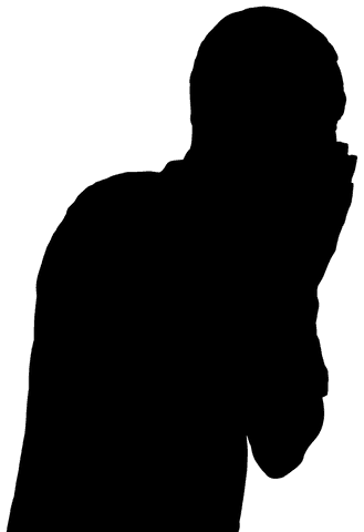 Silhouette of Distressed Sportsman on Transparent Background