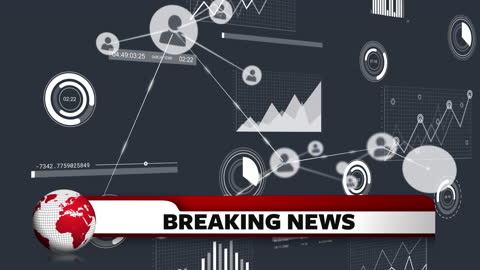Digital Network with Data Visualizations and Breaking News Alert