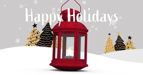 Red Christmas Lantern in Scenic Winter Wonderland - Download Free Stock Images Pikwizard.com