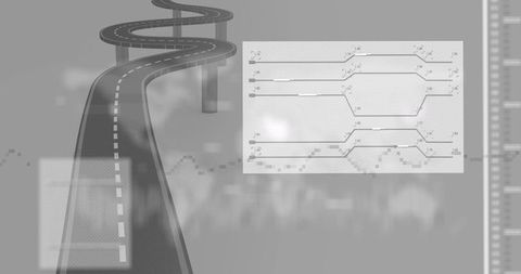 Abstract Grey Background with Curvy Road and Graphical Overlay - Download Free Stock Images Pikwizard.com