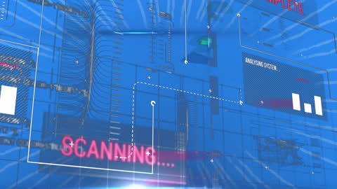 Digital Data Processing with Futuristic Interface Animation