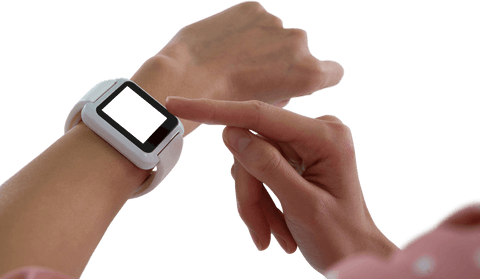 hands checking fitness tracker on transparent background - Download Free Stock Videos Pikwizard.com