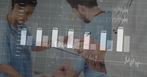 Clinician analyzing patient data with digital interface