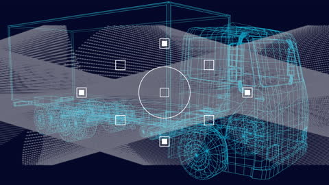 Futuristic Truck Design with Data Visualization Elements