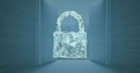 Cybersecurity Lock Symbol Within Digital Cloud Network - Download Free Stock Images Pikwizard.com