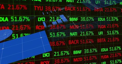 Dynamic stock tickers overlay with virtual data interface