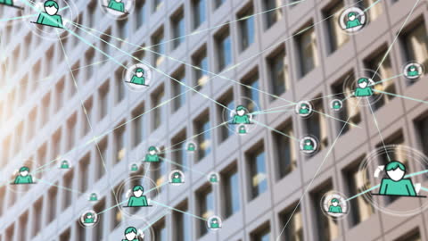 Digital Networking Overlay on Urban Building Concept