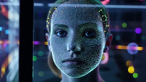 Biometric Facial Mapping in Futuristic Lab