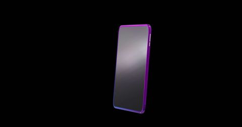 Smartphone with purple frame highlighted on black background