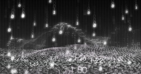 Binary Code and Digital Data Flow Over Black Background - Download Free Stock Images Pikwizard.com
