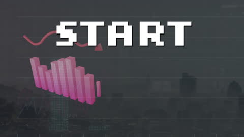 Retro Style Start Text with Statistical Graphics