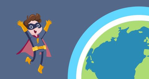 Excited Superhero Child Celebrating Universal Children's Day - Download Free Stock Images Pikwizard.com