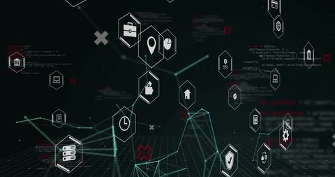 Digital Finance Icons in Futuristic Virtual Space - Download Free Stock Images Pikwizard.com