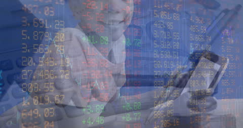 Young Boy Engaging with Digital Stock Market Interface