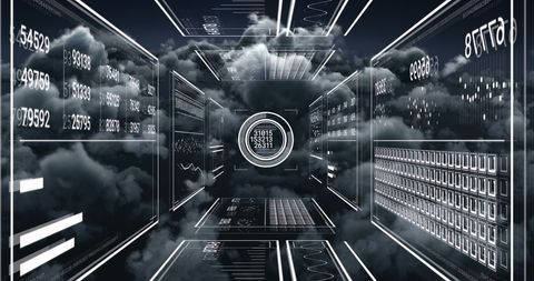 Futuristic Digital Interface in Cloud Data Environment - Download Free Stock Images Pikwizard.com