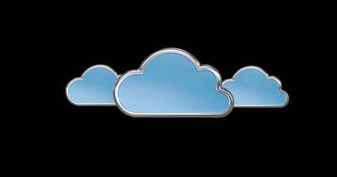 digital blue cloud icons on black background - Download Free Stock Images Pikwizard.com