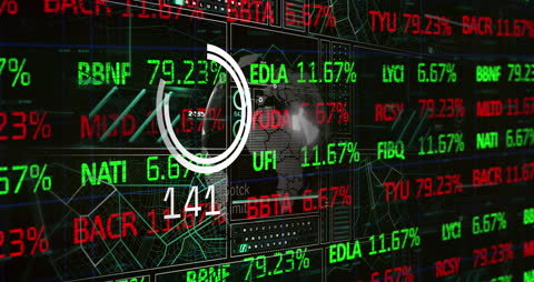 Digital Data Processing Financial Stock Market Screen Background