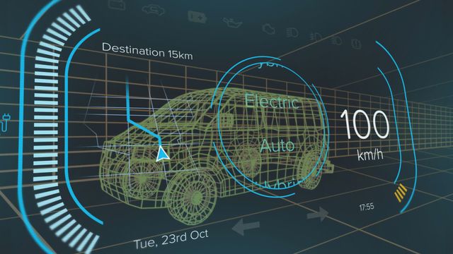 Ideal for showcasing advanced automotive technology, electric vehicles, and high-tech user interfaces. Great for articles or presentations on the future of transportation, digital interfaces, and technological advancements in the automotive industry.