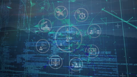 Digital Interface with Network Connections and Icons