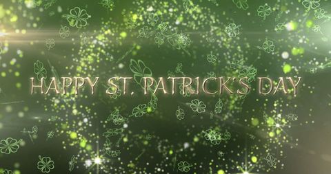 Sparkling St. Patrick's Day Celebration Background with Shamrocks