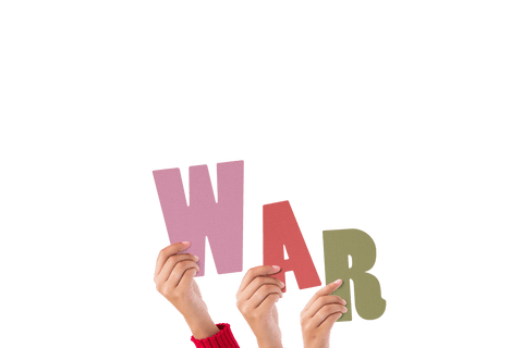 transparent background hands holding colorful letters forming 'war' - Download Free Stock Videos Pikwizard.com