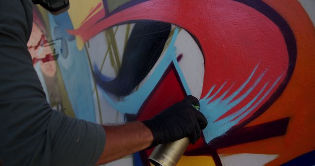 Artist Creating Colorful Mural with Spray Paint - Download Free Stock Images Pikwizard.com