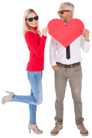 Stylish Couple Holding Transparent Red Heart - Download Free Stock Videos Pikwizard.com