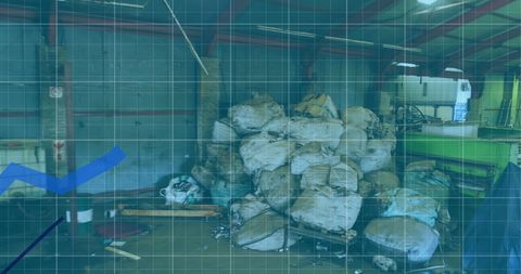 Financial Data Overlaid on Recycling Facility Interior